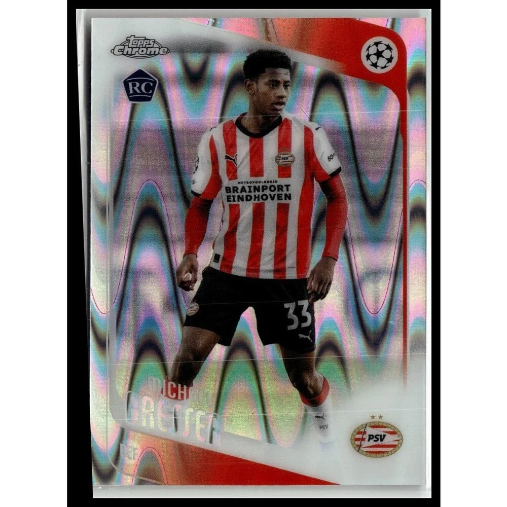2025-26 Topps Chrome UEFA Michael Bresser #146 PSV Raywave Refractor Rookie